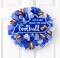 Kentucky "Let's Get Ready For Some Football" Metal State Sign (Blue, White, Brown, 15"L X 7"H) - For Sports Parties, Homecoming Mums, Wreath Accents, Crafts, and Decorations